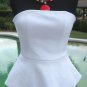 Cache Peplum White Strapless Event Dress New 0/2 XS Lined Built In Bra $168 NWT