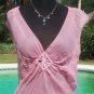 MAX STUDIO Sheer Illusion Silk Beads Plung V Neck Top New S/M/L Flirty $149 NWT