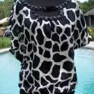 Cache Banded Bottom Embellished Top New XS/S/M/L Split Sleeve Shoulder $118 NWT