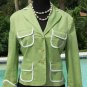 BCBG Max Azria Stretch Cotton Crop Pant New 4/6/8/10 S/M Green White Trim $134