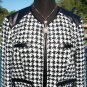 Cache Lined Front Hook n Eye Closure Top New S/M  pLeather Trim Jacket $178