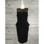 Cache Peplum Black Sheer Shoulders Event Dress LBD New 0/2 XS Lined $168 NWT