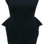 Cache Peplum Black Sheer Shoulders Event Dress LBD New 0/2 XS Lined $168 NWT