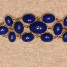 Cache Bracelet Adjustable Blue "LAPIS" Gold Metal 2" Wide Match Top Pant NWT $58