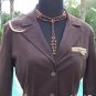 Cache Cotton Suede and Removable Belt Leather Trim Jacket Top New XS/S/M/L $188