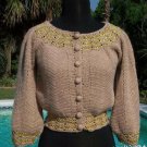 Cache Luxe Metallic Cashmere Wool Blend Top New Sweater Sz S/M Stretch $168 NWT