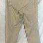 Cache Beige Crop Pant Size 12 L Self Belt Back Button Tab Leg Cotton Stretch
