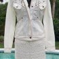 Cache Crochet Peek-A-Boo Stretch Jacket Top New Ivory Cotton Spandex $178 NWT