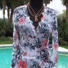 Cache Peek A Boo Sheer Krinkle Wrap Side Tie Top New XS/S Black White $168 NWT Cache Peek A Boo Sheer Krinkle Wrap Side Tie Top New XS/S Black White $168 NWT