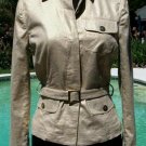 Cache Metallic Linen Blend Jacket + Belt New Sz XS/S Light Gold Stretch $168 NWT