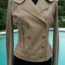 Cache Jacket Top New Size S/M/L Perforated pLeather Rib Knit Stretch $168 NWT