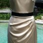 Cache Satin Self Belt Style Event Dress New 2/4/6 XS/S Lined Champagne Blk $188