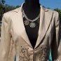 Cache Metal Stud Embellished Lined Top Jacket New XS/S/M/L Lined Sand Beige $188