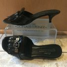 Donald Pliner Couture Patent Leather Slide Shoe Peace Sign Signature $275 NIB