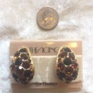 ICING Beautiful Black and Brown Crystal Gold Clip On Earrings New $48 NWT Event ICING Beautiful Black and Brown Crystal Gold Clip On Earrings New $48 NWT Event