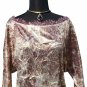 Cache Luxe Crinkle Metallic Split Sleeve Top New S/M/L+ Lace Trim Stretch $198