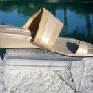 Donald Pliner Couture Metallic Leather Wedge Shoe New Toe Ring Sandal $245 NIB Donald Pliner Couture Metallic Leather Wedge Shoe New Toe Ring Sandal $245 NIB