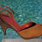 Donald Pliner Couture Gator Leather Shoe New Open-Toe Platform Ankle Wrap $275