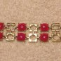 Cache Bracelet New Adjustable Pink Rose "Quartz" Gold Metal 1 1/4" Wide $48 NWT