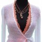 Cache Peek A Boo Sheer Krinkle Wrap Top New XS/S/M Self Belt Stretch $168 NWT