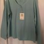 KAREN NEUBURGER LONG SOLID Blue PAJAMAS Long Sleeve TOP NWT $38 Size S
