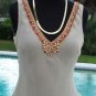 Cache Plunging Double V Neck Silk Bead Embellished Top New XS/S/M Lined $128 NWT