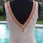 Cache Plunging Double V Neck Silk Bead Embellished Top New XS/S/M Lined $128 NWT