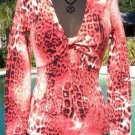 Cache Love Knot Ruched Bust Animal Print Stretch Sweater Top New Size S NWT $118 Cache Love Knot Ruched Bust Animal Print Stretch Sweater Top New Size S NWT $118
