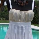 Cache Gold White Metallic Ruched Cami Top New Size S/M/L Sheer Illusion $118 NWT
