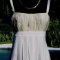 Cache Gold White Metallic Ruched Cami Top New Size S/M/L Sheer Illusion $118 NWT