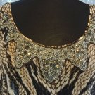 Cache Embellished Peasant Boho Top New S/M/L+ Split Sleeve Elastic Waist $138
