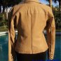 Cache Lamb Leather Jacket Top New 4/6 Size S Western Flair Camel Color $298 NWT