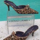 Donald Pliner Couture Jewels Leather Shoe New 6.5 Slide Mule Hair Calf $345 NIB