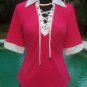 Cache Lace Up Front Ruched Bust Stretch Top New XS/S Rayon Spandex $88 NWT