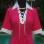 Cache Lace Up Front Ruched Bust Stretch Top New XS/S Rayon Spandex $88 NWT
