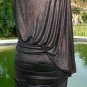 Cache Chain 1 Shoulder Dress New Lined Dolman Sleeve Event Ruched Sz XS 0/2 $188
