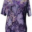 Cache STRETCH Tee Top Size M/L Scroll Snake Animal New Banded Bottom NWT Cache STRETCH Tee Top Size M/L Scroll Snake Animal New Banded Bottom NWT