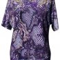 Cache STRETCH Tee Top Size M/L Scroll Snake Animal New Banded Bottom NWT