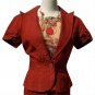 Cache 100% Raw Silk Lined Top Jacket New Sz 0/2/4/6/8/10 Rust Color $148 NWT