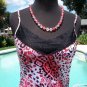 Cache Animal Print Lace Adjustable Strap Cami Top New Size XS/S Stretch NWT
