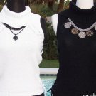 Cache Lace Up Sides Peek A Boo Pointelle Knit Top New Stretch Lillie Rubin $88