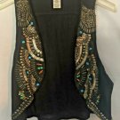 Cache Shrug Vest Top Lined Elaborate Embellished $158 M/L Black Cache Shrug Vest Top Lined Elaborate Embellished $158 M/L Black