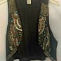 Cache Shrug Vest Top Lined Elaborate Embellished $158 M/L Black