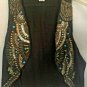 Cache Shrug Vest Top Lined Elaborate Embellished $158 M/L Black
