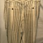 Ann Taylor Linen Blend Pant Sz 12 Stretch Cream Black Brown Stripe