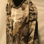 Cache Cold Shoulder Top Size L Black Brown Multi Stretch Metal Chain Straps