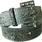 Donald Pliner Belt Green Croc Metallic Leather Metal Buckle New NWT $225 S/M Donald Pliner Belt Green Croc Metallic Leather Metal Buckle New NWT $225 S/M