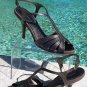 BCBG MAXAZRIA Pewter Metallic Lizard Leather Shoe New 7.5 Strapy Sandal $195 NIB