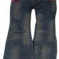 Cache Denim Hand Painted Stretch Jean Pant New Velvet Burn Out Trim $158 NWT