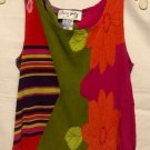 Vtg 80s Rene Derby Women's Sheer Rayon Colorful Sleeveless Sequin Crop Top S Vtg 80s Rene Derby Women's Sheer Rayon Colorful Sleeveless Sequin Crop Top S